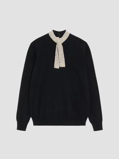 Valentino Women's Embroidered Wool Jumper In Black