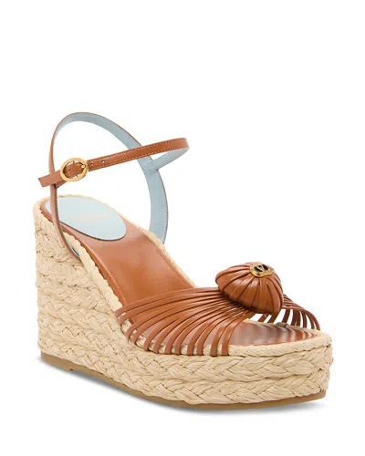 Valentino Garavani Women's Espadrille Platform Sandals In Pecan/antique White