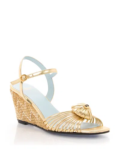 Valentino Garavani Women's Espadrille Wedge Sandals In Gold