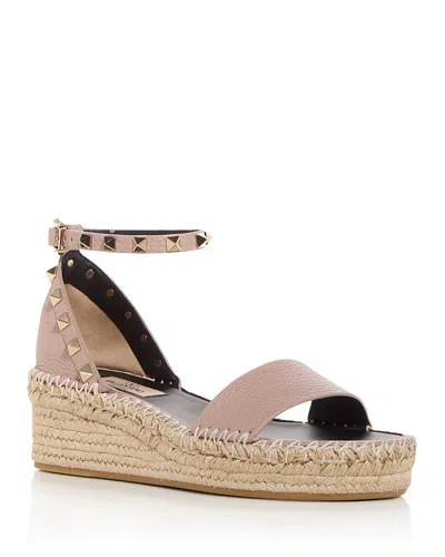 Valentino Garavani Pink Rockstud Flat Sandals