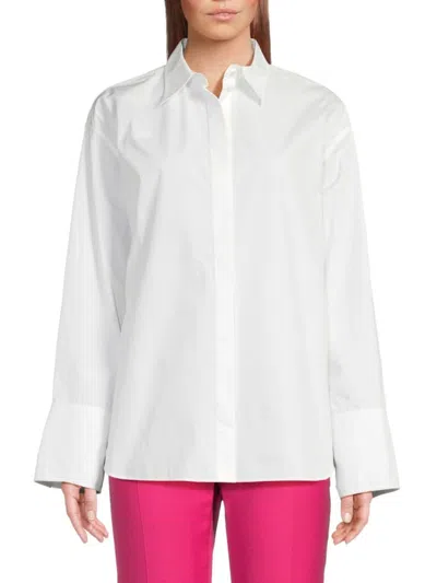 Valentino Women's Exposed Back Cotton Shirt In White