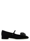 Valentino Crystal Bow Mary Jane Ballerina Flats