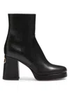 Valentino Garavani Fawcette Platform Ankle Boot In Calfskin 90mm Woman Black 42 In Black
