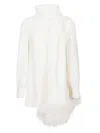 Valentino Silk Top With Feather Detail And Shawl