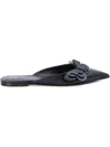 Valentino Garavani Women Flat Mules In Leather In Black
