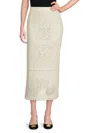 Valentino High-waist Guipure Lace Maxi Skirt In Neutral