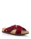 Valentino Fussfriend Velvet Slide Sandal 30mm In Red