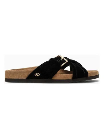 サンダル・ミュール Valentino Garavani Fussfriend Velvet Slide Sandals Valentino Garavani Slide Fussfriend Velvet Sandals 30MM