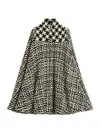 Valentino Houndstooth-pattern Cape In Black