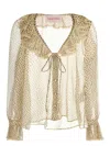 Valentino Lace-trimmed Ruffled Polka-dot Silk-chiffon Blouse