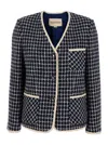 Valentino Boucle Wool Blend Jacket With Contrast Trim