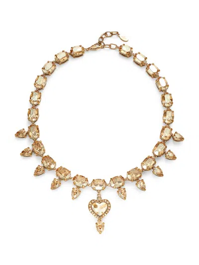 Valentino Garavani Women's Glass Heart Necklace In Brass