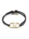 Valentino Women's Goldplated Brass & Leather Vlogo Bracelet In Blue