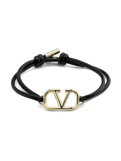 Valentino Garavani Women's Goldplated Brass & Leather Vlogo Bracelet In Brown