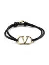 Valentino Women's Goldplated Brass & Leather Vlogo Bracelet In Brown