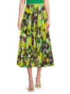 Valentino Women's Gonna Print Midi Skirt In Green