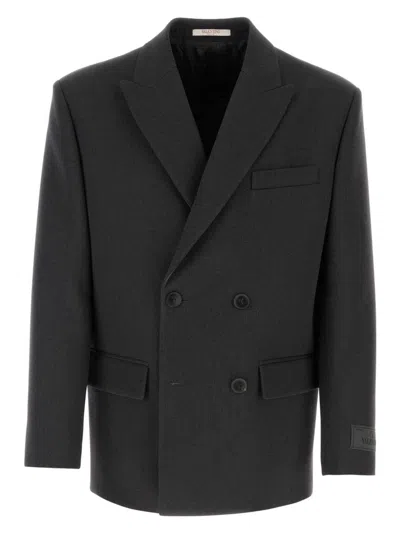 VALENTINO WOMEN'S GRAPHITE WOOL BLAZER