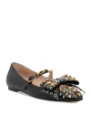 Valentino Garavani Mary-jane Bowow Ballerina In Kidskin With Studs Woman Black 35 In Multi