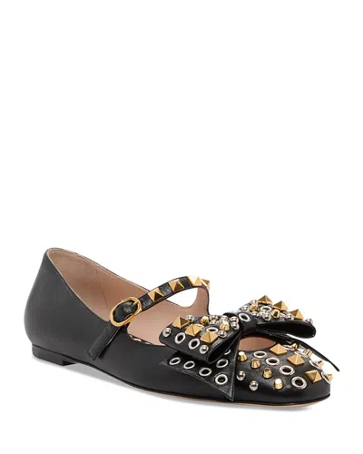 VALENTINO GARAVANI WOMEN'S GROMMET BOW BALLET FLATS
