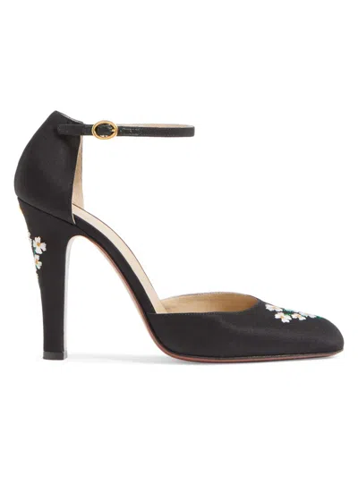 Valentino Garavani Hi Dolly Fabric Pumps With 105 Mm Floral Embroidery Woman Black 37