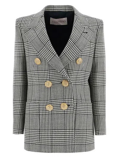 VALENTINO WOMEN'S HOUNDSTOOTH DOUBLE-BREASTED JACKET