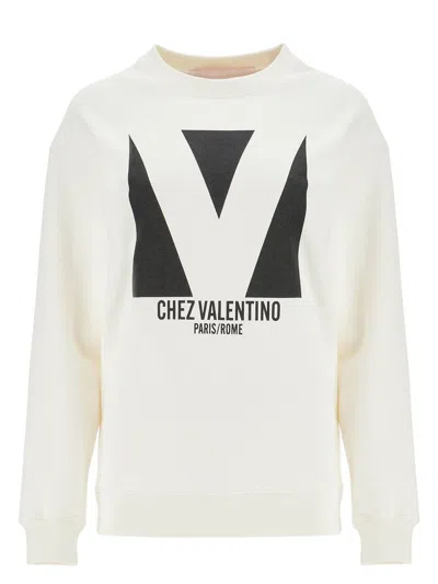 Valentino Women's Ivory Cotton Sweatshirt