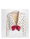 Valentino Bow-embellished Polka-dot Silk-shantung Jacket