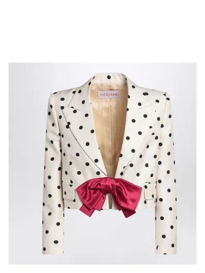 VALENTINO WOMEN'S IVORY JACKET WITH PLUSDEPOIS PRINT