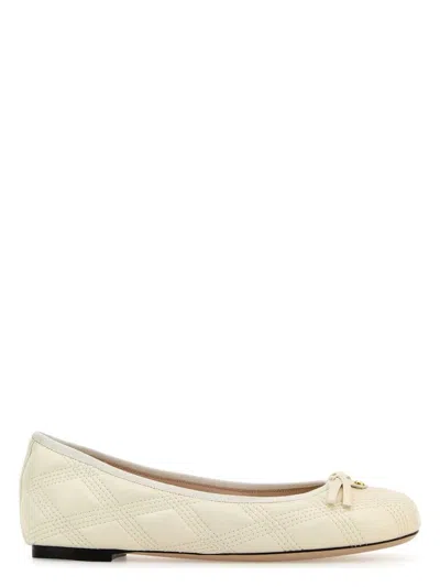 VALENTINO GARAVANI WOMEN'S IVORY LEATHER BALLERINAS