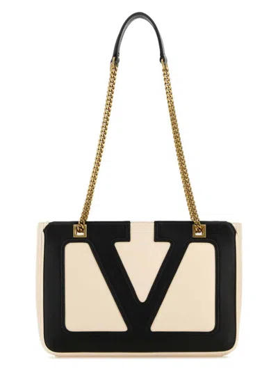 VALENTINO GARAVANI WOMEN'S IVORY NAPPA LEATHER SMALL VIVA SUPERSTAR SHOULDER BAG