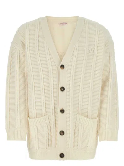 VALENTINO WOMEN'S IVORY WOOL CARDIGAN