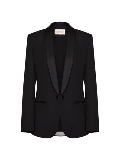 Valentino Women's Jacket In Fluid Cavallery Wool In Black