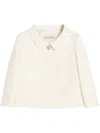 Valentino Garavani White Jacket With Spread Collar And Front Jewel Button In Wool And Silk Woman In Multi