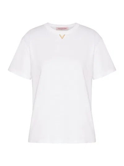 Valentino Vgold Cotton T-shirt In White