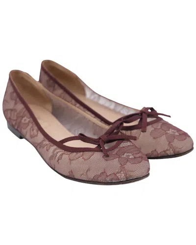 Valentino Garavani Valentino Women's Lace-detailed Ballet Flat (authentic Pre-loved) In Brown