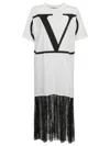Valentino Vlogo Lace Dress In Blanco,neg