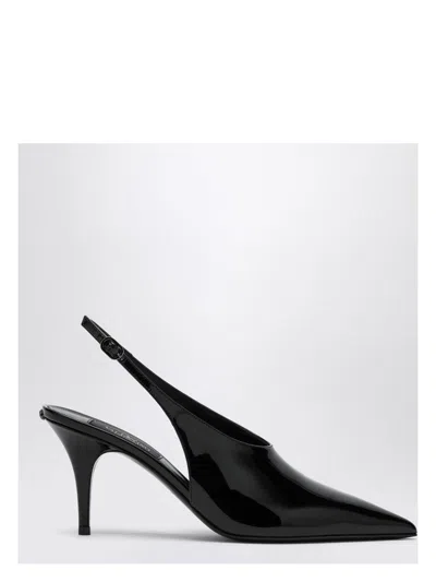 パンプス VALENTINO GARAVANI LE SALON BLACK PATENT LEATHER SLINGBACK Valentino Garavani Womens Black Garavani Slingback 80 Patent