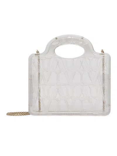 Valentino Garavani Women's Le Troiseme Mini Shopping Bag In Plexi Toile Iconographe In Transparent