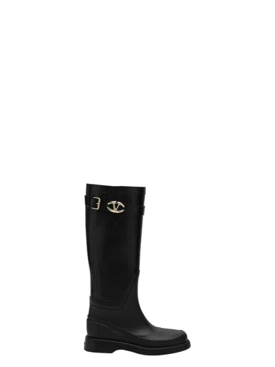 VALENTINO GARAVANI WOMEN'S LEATHER AND RUBBER VLOGO THE BOLD BOOTS