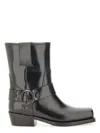 Valentino Black Leather Biker Rockstud Ankle Boots