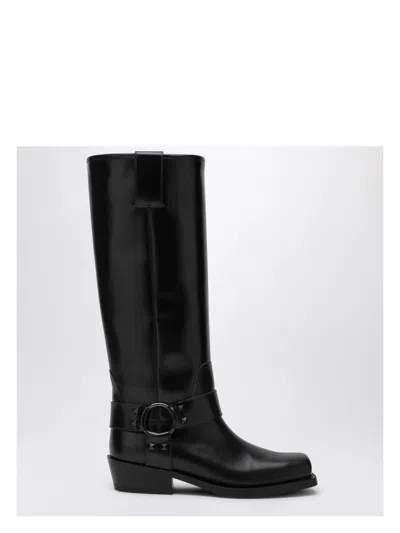 Valentino Garavani Women's Leather Biker Rockstud High Boot