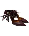 Valentino Women's Leather C-rockee Fringe Ankle Strap Sandal (authentic Pre-  Loved)