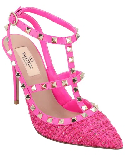 Valentino Garavani Valentino Women's Leather Caged 100 Pump In Pink