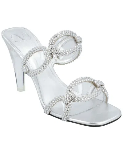 Pre-owned Valentino Garavani Valentino Women's Leather Chain 1967 Slide Sandal (authentic Pre-loved)