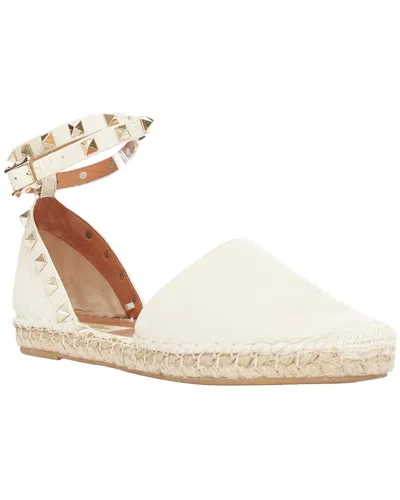 Valentino Garavani Valentino Women's Leather Cream Leather Studded Espadrille Flat (authentic  Pre-loved) In Multi