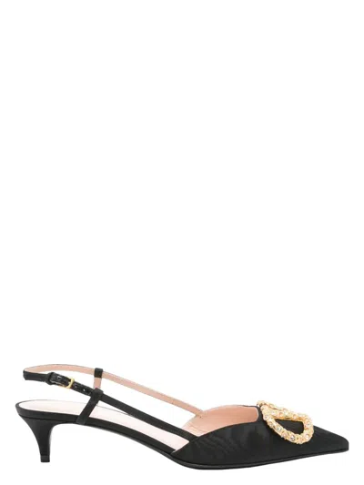 VALENTINO GARAVANI WOMEN'S LEATHER FABRIC WITH HEEL PUMPS
