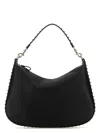 Valentino Garavani Black Leather Hobo Rockstud Shoulder Bag