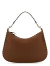 Valentino Brown Leather Hobo Rockstud Shoulder Bag