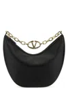 Valentino Black Leather Medium Hobo Vlogo Moon Shoulder Bag