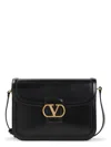 Valentino Structured Black Shoulder Bag With Flap Closure In Black